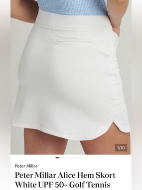 Peter Millar White Alice Petal Hem Golf Skirt Sz Small